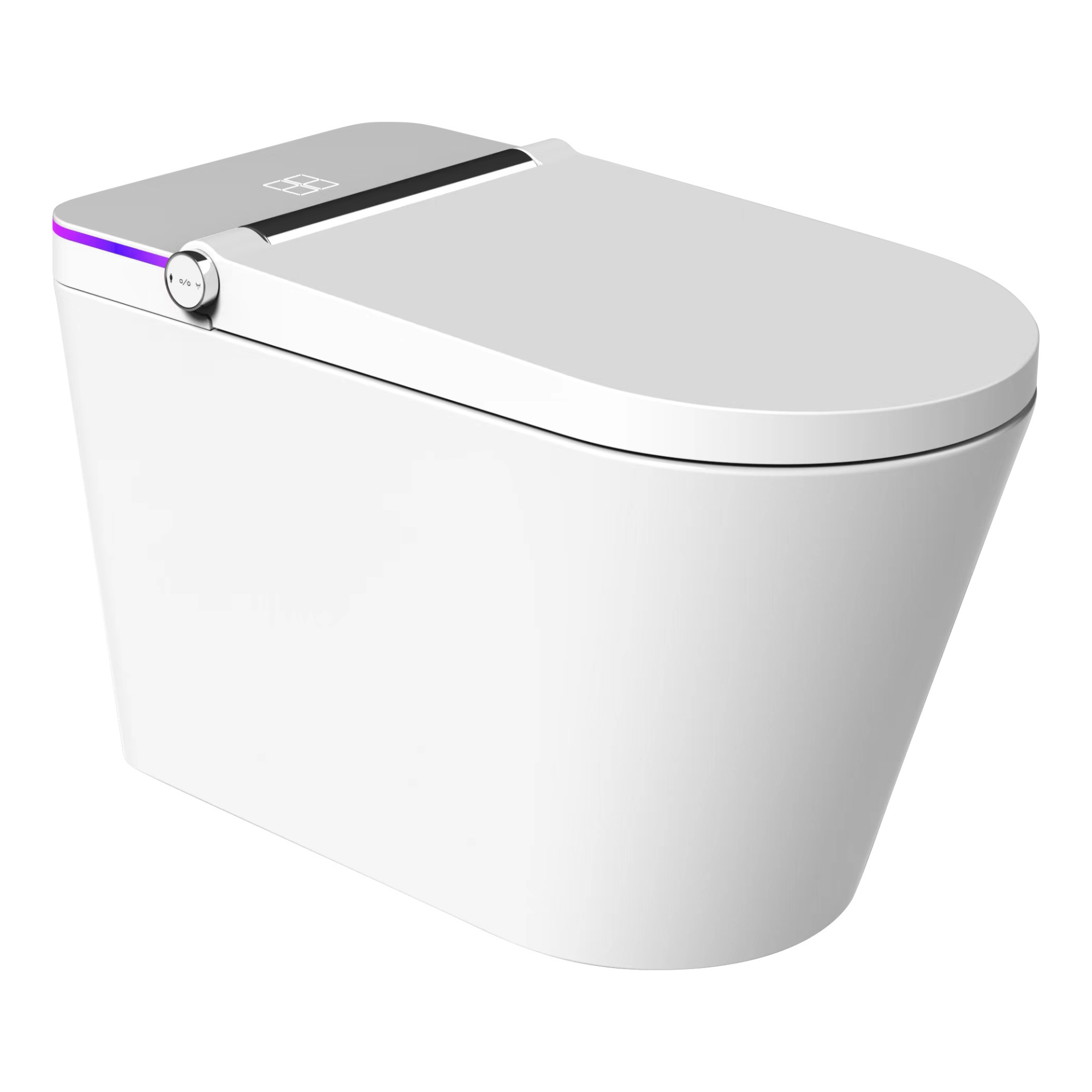 Smart Toilet with Built-in Tank & Bidet, Auto Flush One-Piece Elongated Toilet, Auto Open/Close Lid, Foot Sensor, Heated Seat, Warm Water Wash & Dryer, Remote Control, LED Night Light