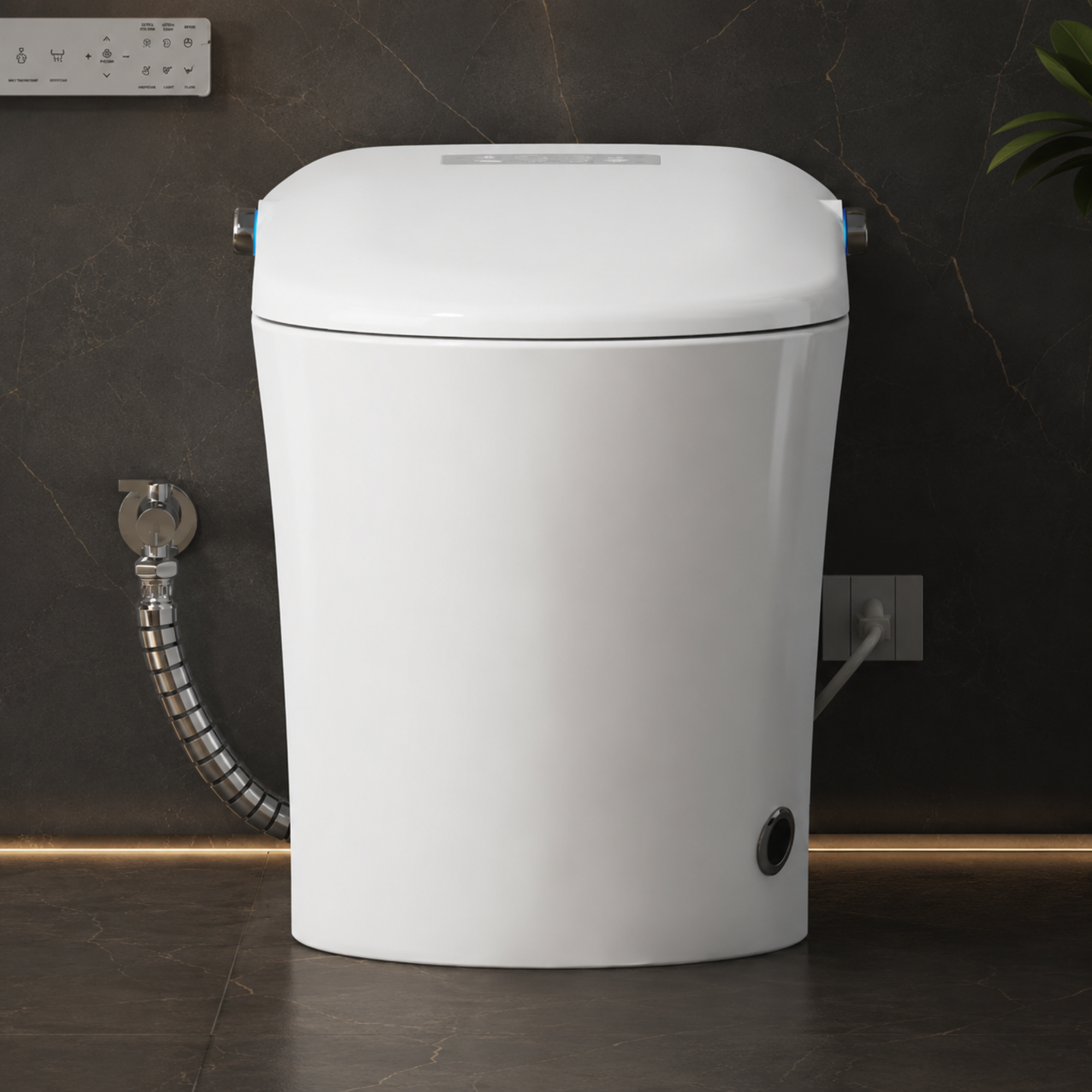 smart toilet with bidet and heated seat white at aplohome.com