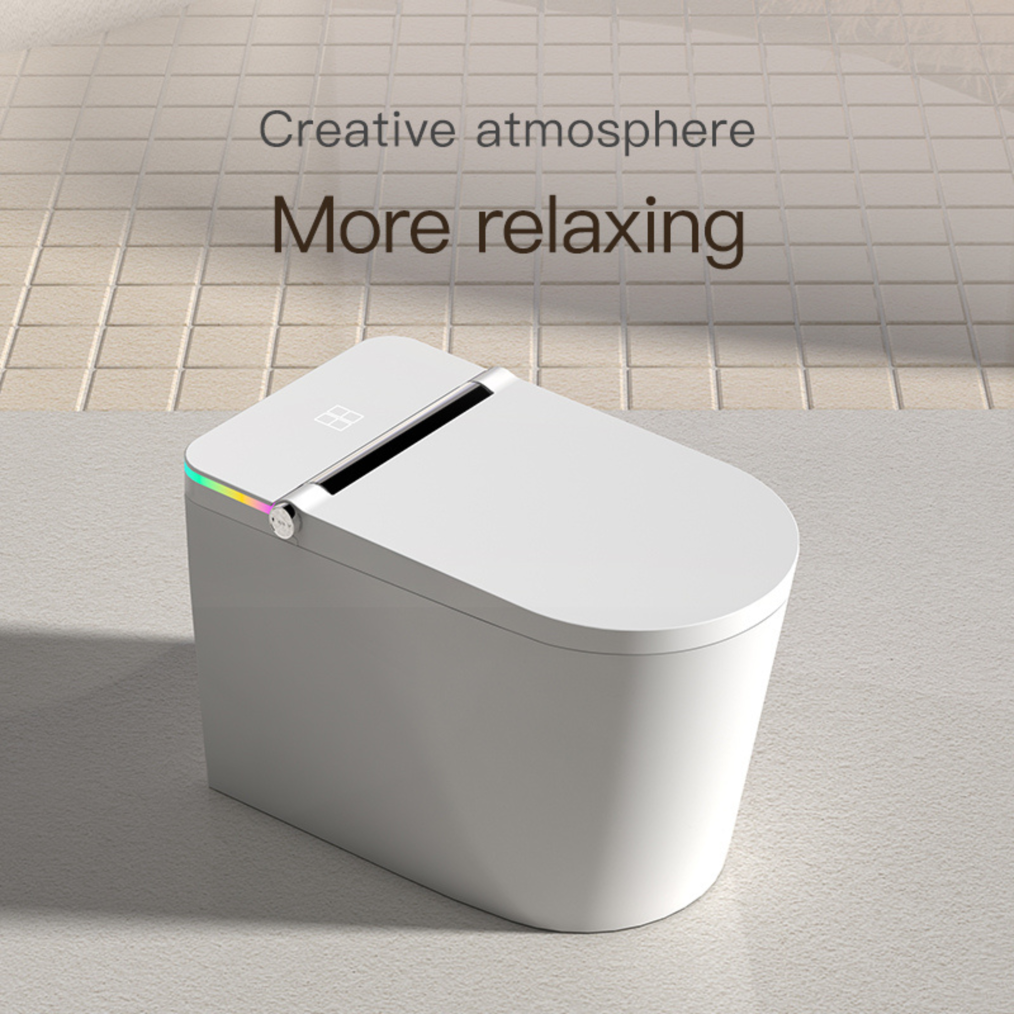 Smart Toilet with Built-in Tank & Bidet, Auto Flush One-Piece Elongated Toilet, Auto Open/Close Lid, Foot Sensor, Heated Seat, Warm Water Wash & Dryer, Remote Control, LED Night Light